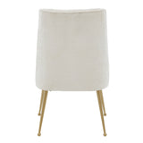 New Pacific Direct Cedric Fabric Dining Side Chair Gold Legs, (Set of 2) Opus Cream with Gold Leg Finish 1250024-567-NPD
