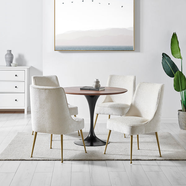 New Pacific Direct Cedric Fabric Dining Side Chair Gold Legs, (Set of 2) Opus Cream with Gold Leg Finish 1250024-567-NPD