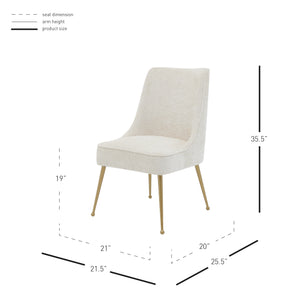 New Pacific Direct Cedric Fabric Dining Side Chair Gold Legs, (Set of 2) Opus Cream with Gold Leg Finish 1250024-567-NPD