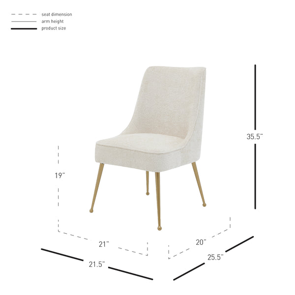 New Pacific Direct Cedric Fabric Dining Side Chair Gold Legs, (Set of 2) Opus Cream with Gold Leg Finish 1250024-567-NPD