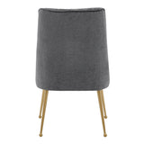 New Pacific Direct Cedric Fabric Dining Side Chair Gold Legs, (Set of 2) Opus Gray with Gold Leg Finish 1250024-568-NPD