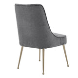 New Pacific Direct Cedric Fabric Dining Side Chair Gold Legs, (Set of 2) Opus Gray with Gold Leg Finish 1250024-568-NPD