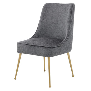 New Pacific Direct Cedric Fabric Dining Side Chair Gold Legs, (Set of 2) Opus Gray with Gold Leg Finish 1250024-568-NPD