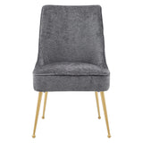 New Pacific Direct Cedric Fabric Dining Side Chair Gold Legs, (Set of 2) Opus Gray with Gold Leg Finish 1250024-568-NPD