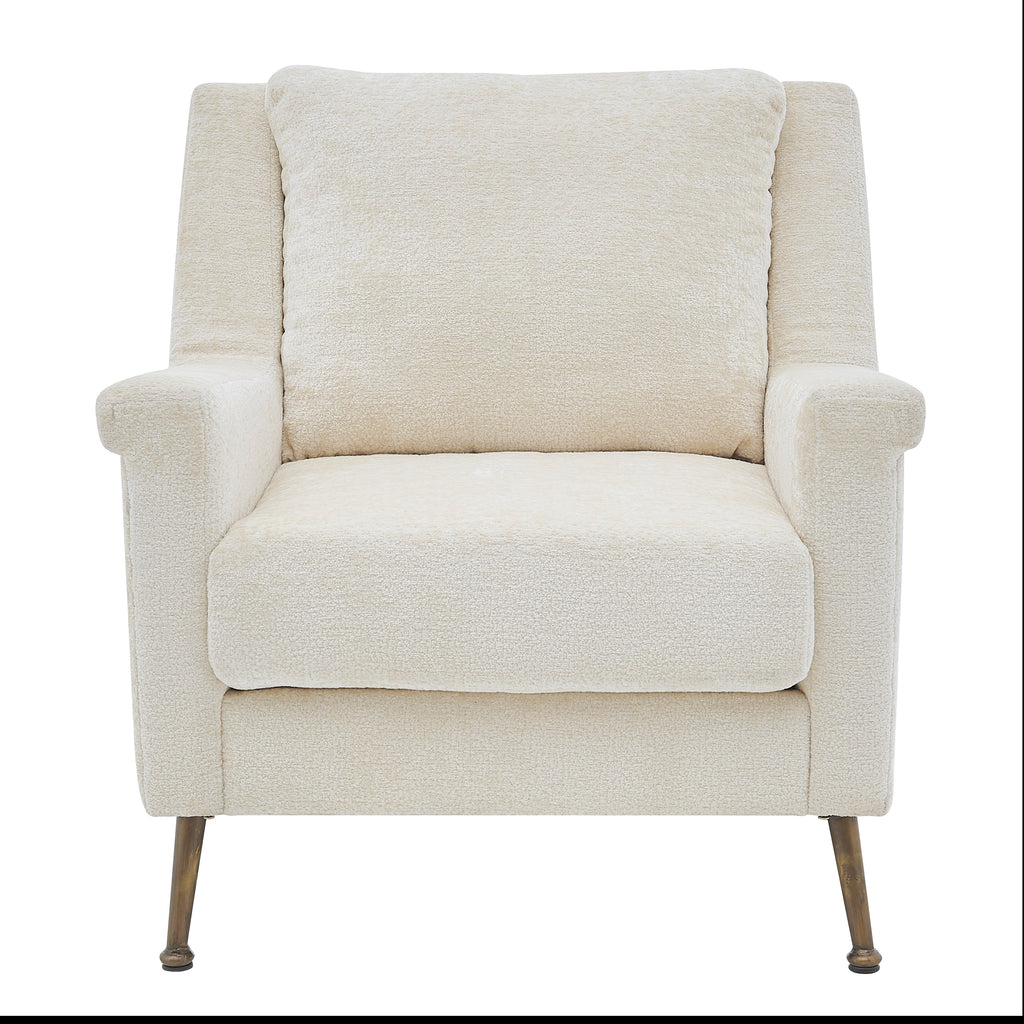 Clarendon Tufted Upholstered King Louis Back Arm Chair in Cream 3D model