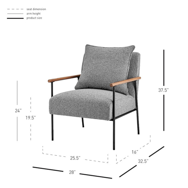 New Pacific Direct Quinton Fabric Accent Arm Chair 1250027-564-NPD