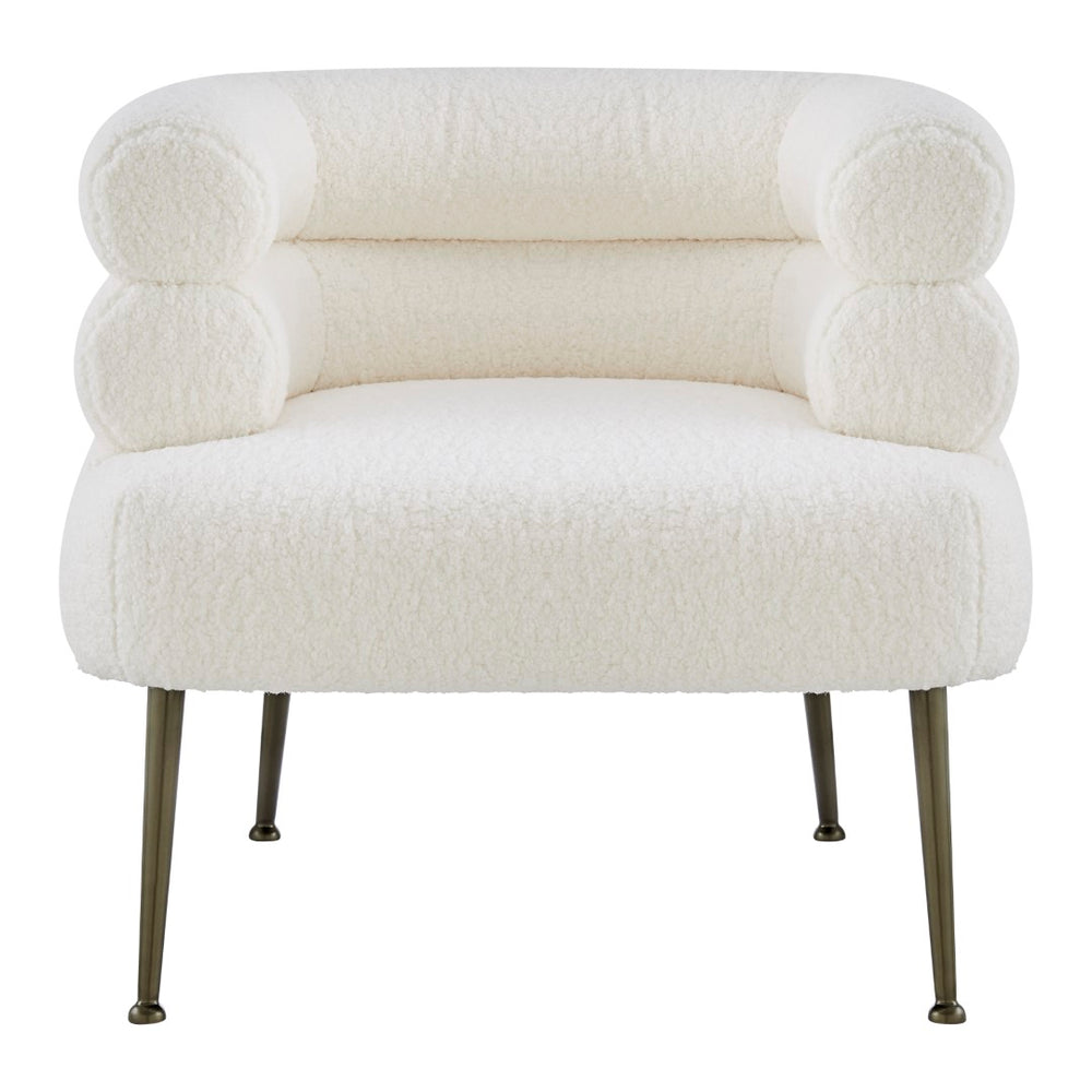 New Pacific Direct Zerline Faux Shearling Fabric Accent Chair SFX2 Shearling Beige