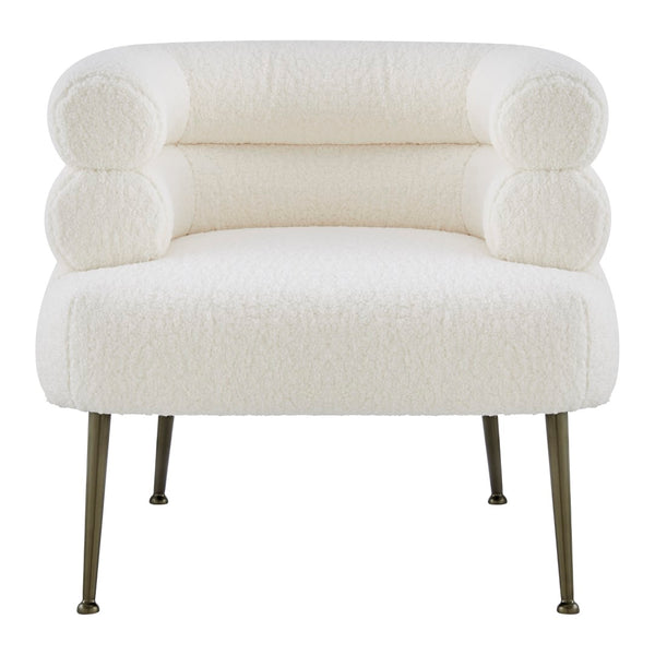 New Pacific Direct Zerline Faux Shearling Fabric Accent Chair SFX2 Shearling Beige