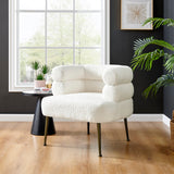 New Pacific Direct Zerline Faux Shearling Fabric Accent Chair SFX2 Shearling Beige