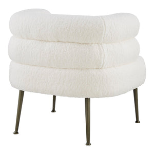 New Pacific Direct Zerline Faux Shearling Fabric Accent Chair SFX2 Shearling Beige