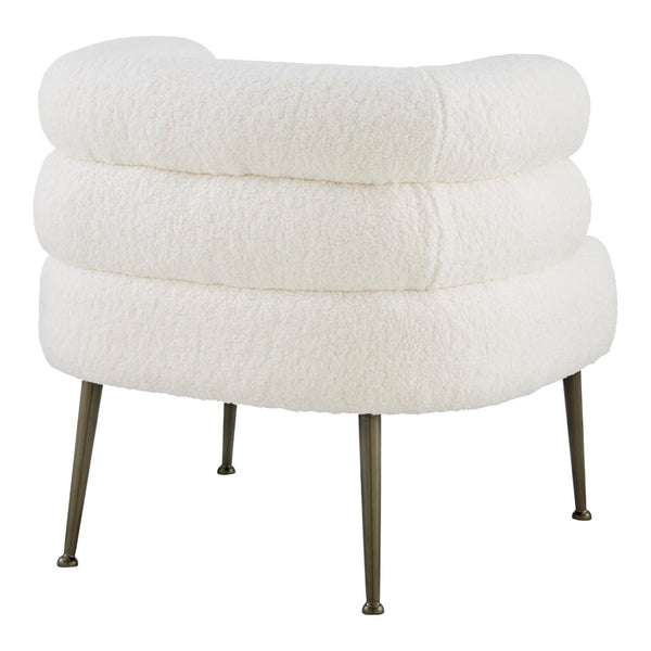 New Pacific Direct Zerline Faux Shearling Fabric Accent Chair SFX2 Shearling Beige