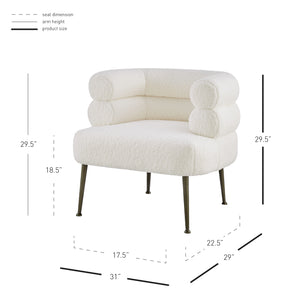 New Pacific Direct Zerline Faux Shearling Fabric Accent Chair SFX2 Shearling Beige