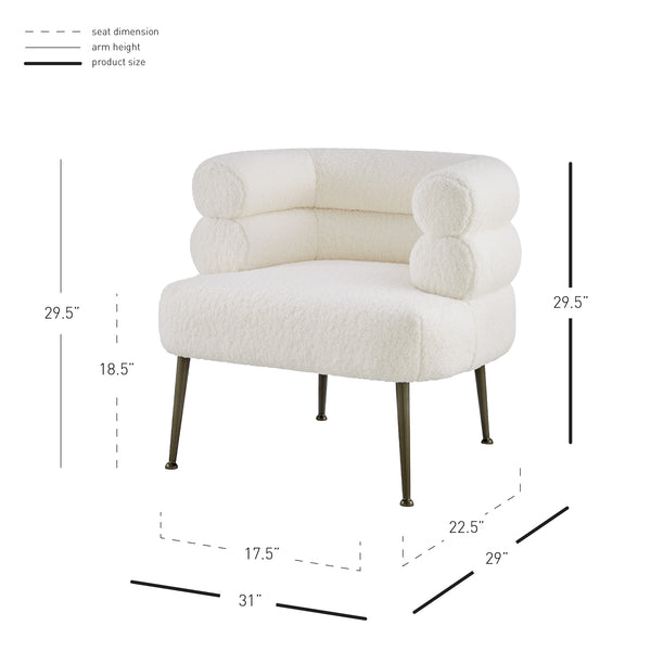 New Pacific Direct Zerline Faux Shearling Fabric Accent Chair SFX2 Shearling Beige