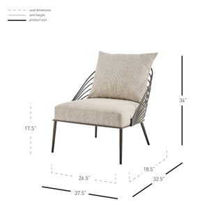 New Pacific Direct Kelby Fabric Accent Chair 1250034-579-NPD