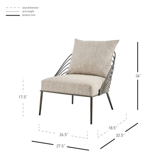 New Pacific Direct Kelby Fabric Accent Chair 1250034-579-NPD