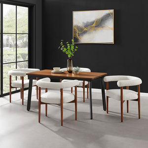 New Pacific Direct Keanu Fabric Dining Side Chair SFX2 Boucle Beige