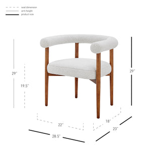 New Pacific Direct Keanu Fabric Dining Side Chair SFX2 Boucle Beige