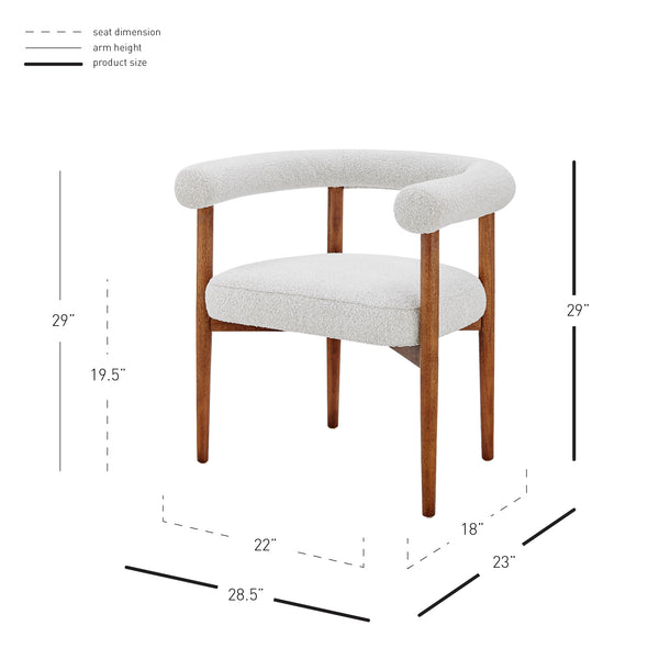 New Pacific Direct Keanu Fabric Dining Side Chair SFX2 Boucle Beige