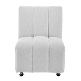 New Pacific Direct Letticia Fabric Accent Chair w/ KD Casters SFX2 Boucle Beige
