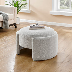 New Pacific Direct Felicia Fabric Ottoman SFX2 Boucle Beige