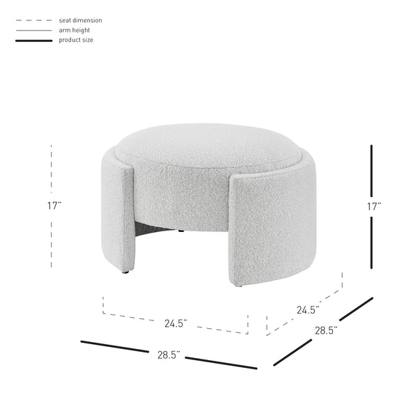 New Pacific Direct Felicia Fabric Ottoman SFX2 Boucle Beige