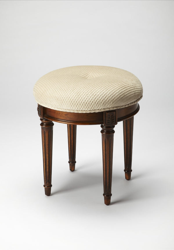 Butler Specialty Bernadette Brown Upholstered Vanity Stool 1250101