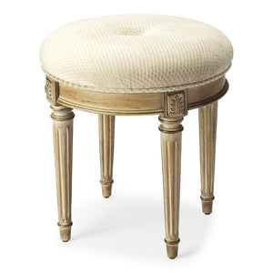 Butler Specialty Bernadette DriftWood Upholstered Vanity Stool 1250247