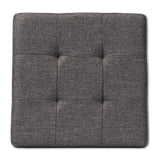 Palmer Modern and Contemporary Dark Grey Fabric Upholstered Wood Storage Ottoman