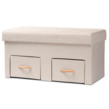 Gerwin Modern Fabric Upholstered Storage Ottoman with 2 Drawers and Removable Lid for Convenience