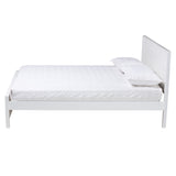 Baxton Studio Neves Classic and Traditional White Finished Wood Queen Size Platform Bed