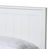 Baxton Studio Neves Classic and Traditional White Finished Wood Queen Size Platform Bed