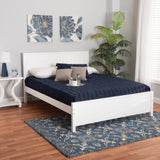 Baxton Studio Neves Classic and Traditional White Finished Wood Queen Size Platform Bed