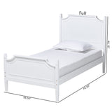 Baxton Studio Mariana Classic and Traditional White Finished Wood Full Size Platform Bed