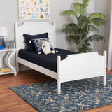 Baxton Studio Mariana Classic and Traditional White Finished Wood Full Size Platform Bed