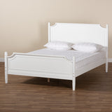 Baxton Studio Mariana Classic and Traditional White Finished Wood Queen Size Platform Bed