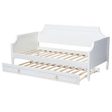 Baxton Studio Mariana Classic and Traditional White Finished Wood Full Size Daybed with Twin Size trundle