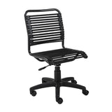 Allison Bungie Flat Low Back Office Chair in Black with Graphite Black Frame and Black Base
