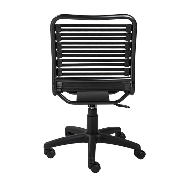 Allison Bungie Flat Low Back Office Chair in Black with Graphite Black Frame and Black Base