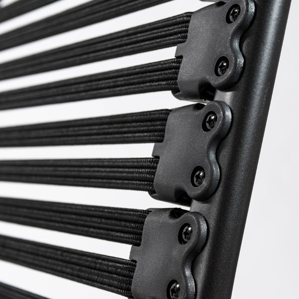 Allison Bungie Flat Low Back Office Chair in Black with Graphite Black Frame and Black Base