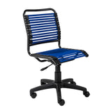 Allison Bungie Flat Low Back Office Chair in Blue with Graphite Black Frame and Black Base