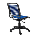 Allison Bungie Flat Low Back Office Chair in Blue with Graphite Black Frame and Black Base