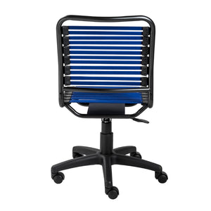 Allison Bungie Flat Low Back Office Chair in Blue with Graphite Black Frame and Black Base