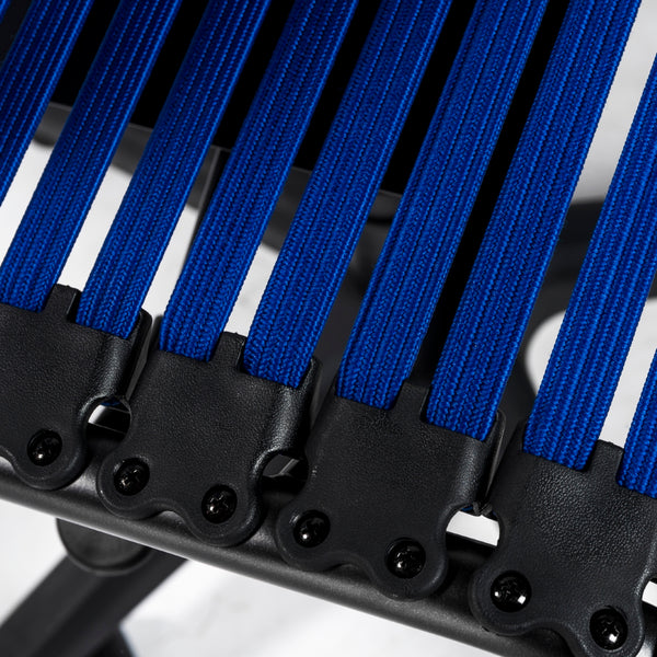 Allison Bungie Flat Low Back Office Chair in Blue with Graphite Black Frame and Black Base