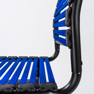 Allison Bungie Flat Low Back Office Chair in Blue with Graphite Black Frame and Black Base