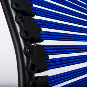 Allison Bungie Flat Low Back Office Chair in Blue with Graphite Black Frame and Black Base