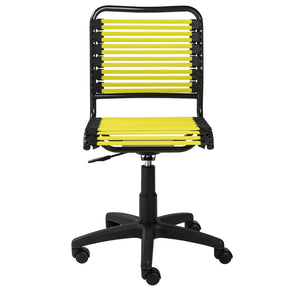 Allison Bungie Flat Low Back Office Chair in Lime with Graphite Black Frame and Black Base