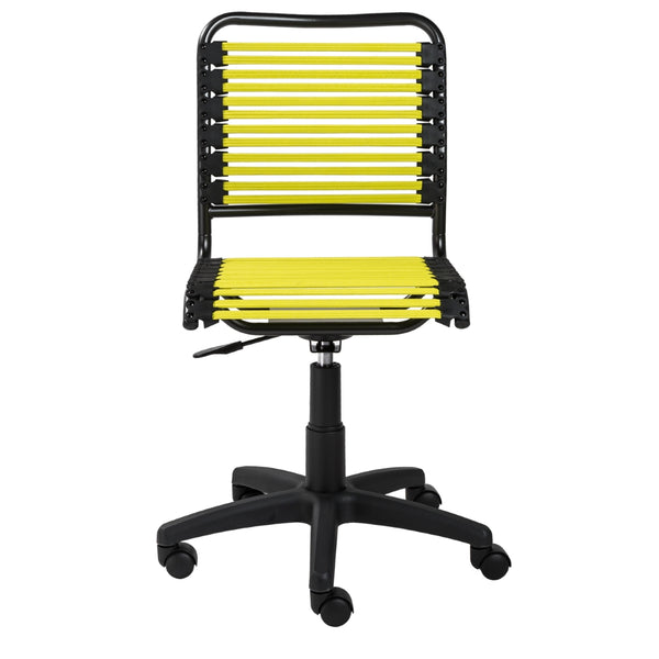 Allison Bungie Flat Low Back Office Chair in Lime with Graphite Black Frame and Black Base