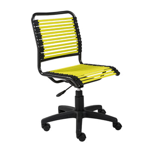 Allison Bungie Flat Low Back Office Chair in Lime with Graphite Black Frame and Black Base