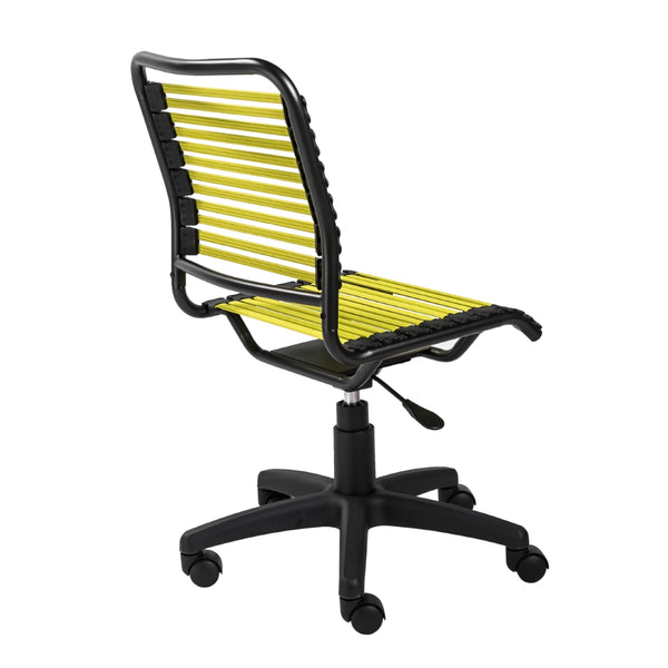 Allison Bungie Flat Low Back Office Chair in Lime with Graphite Black Frame and Black Base