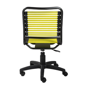 Allison Bungie Flat Low Back Office Chair in Lime with Graphite Black Frame and Black Base